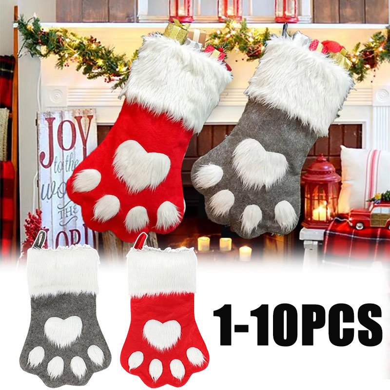 Christmas Stocking Hanging - 1/3/5/10 pièces, joli sac cadeau de