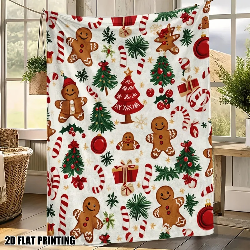 Christmas Throw Blanket - Couverture en flanelle de Noël bohème