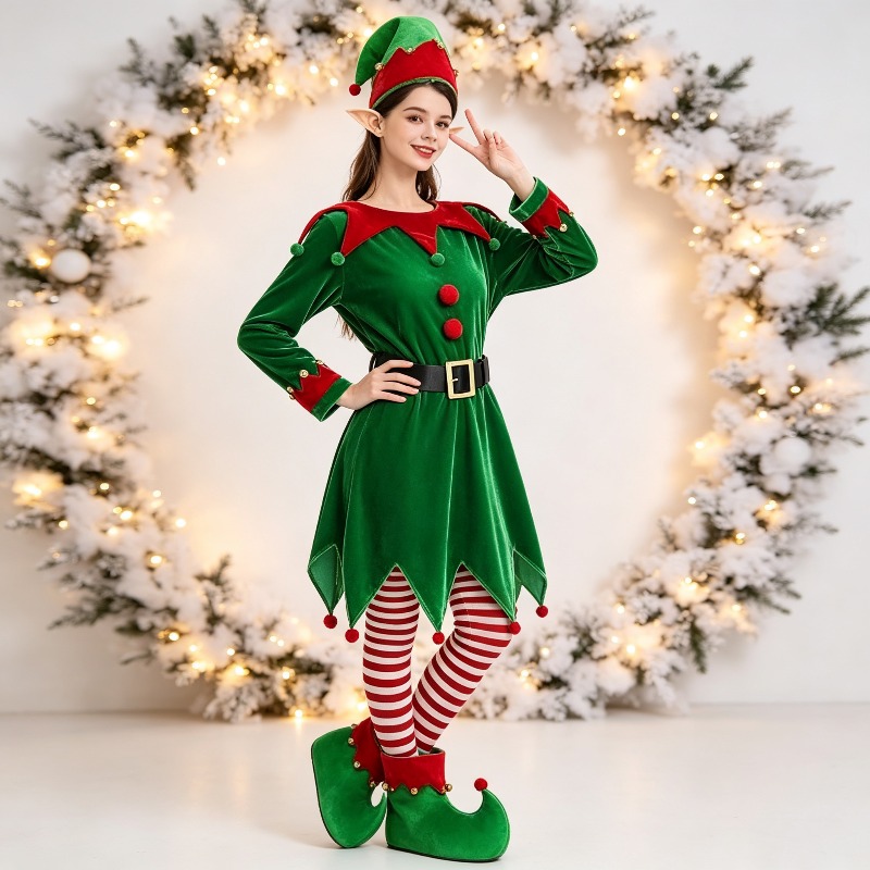 Costume de cosplay d'elfe vert - Elf Costume Christmas avis et prix